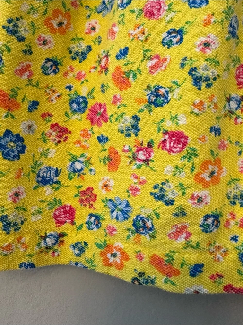 Ralph Lauren yellow floral short sleeve pique polo dress size 18 months